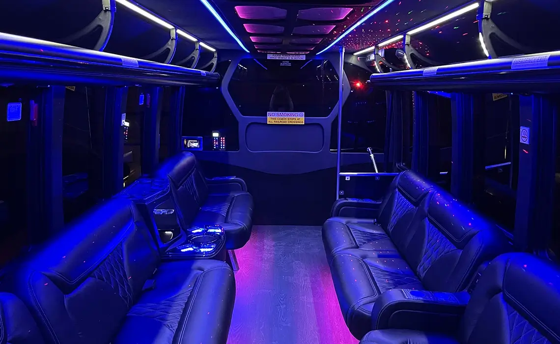 24 Passenger Party Bus Interior